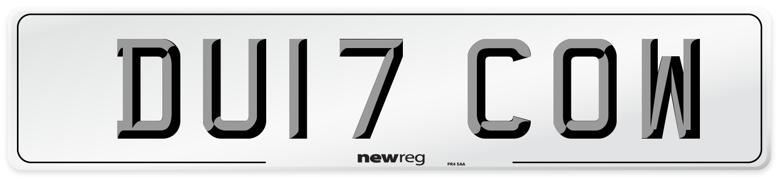 DU17 COW Number Plate from New Reg